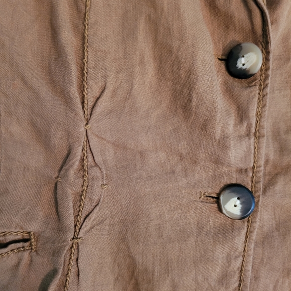 J. Jill | Classic Brown Linen Blazer - Picture 7 of 15